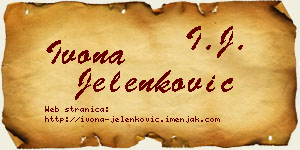 Ivona Jelenković vizit kartica